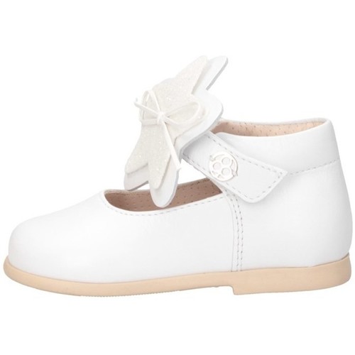 Chaussures Fille Ballerines / babies Florens E2884 Sandales Enfant Microglitter blanc nappa Blanc