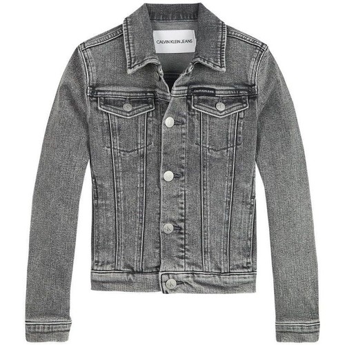 Vêtements Fille Vestes Jean Paul Gaultier Black 'The Laminated' Leather Jacket IG0IG01246 DENIM JKT-GREY SALT PEPPER Gris