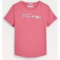 Vêtements Fille T-shirts & Koszulka Polos Tommy Hilfiger KG0KG06301T SCRIPT TEE-XIW Rose