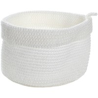 Maison & Déco Paniers / boites et corbeilles Casâme Panier rond maille crochet blanc grand modèle Blanc
