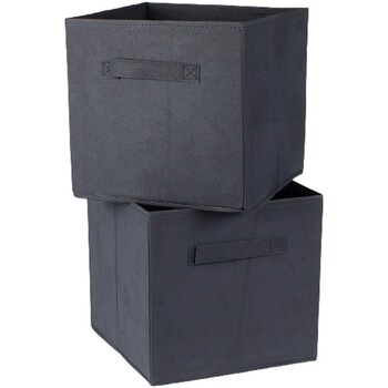 Maison & Déco Paniers / boites et corbeilles Casâme Cube de rangement intissé 28x28cm - Lot de 2 Gris
