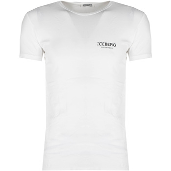 T-shirt à logo imprimé Coton Iceberg pour homme en coloris Blanc Homme Vêtements T-shirts T-shirts à manches courtes 