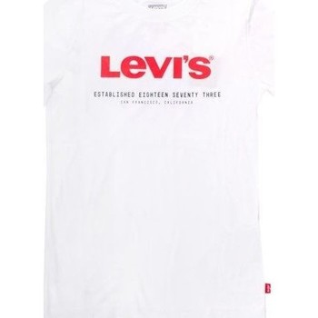 Vêtements Enfant Jeans flare / larges Levi's 91E054 GRAPHIC TEE-001 WHITE Blanc