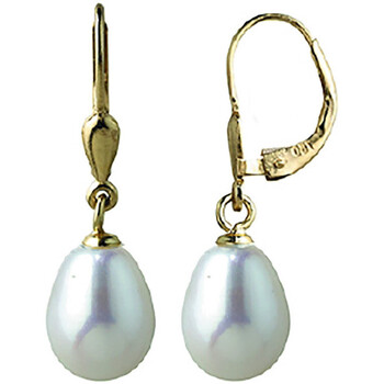 Montres & Bijoux Femme Boucles d'oreilles Brillaxis Dormeuse or 18 carats perles de culture poire Jaune