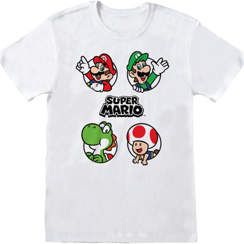 Vêtements T-shirts manches longues Super Mario HE734 Blanc