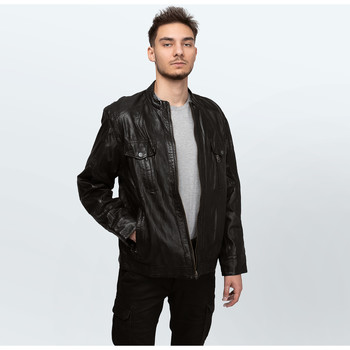Vêtements Homme Vestes / Blazers Cameleon Men's Leather Jacket K2922 Noir