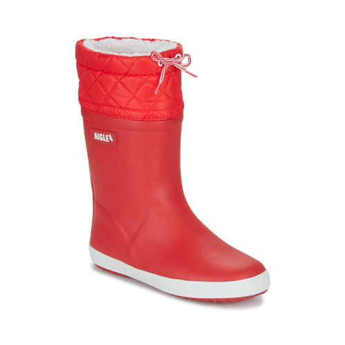 Chaussures Enfant Bottes de pluie Aigle GIBOULEE 2 Rouge / Blanc