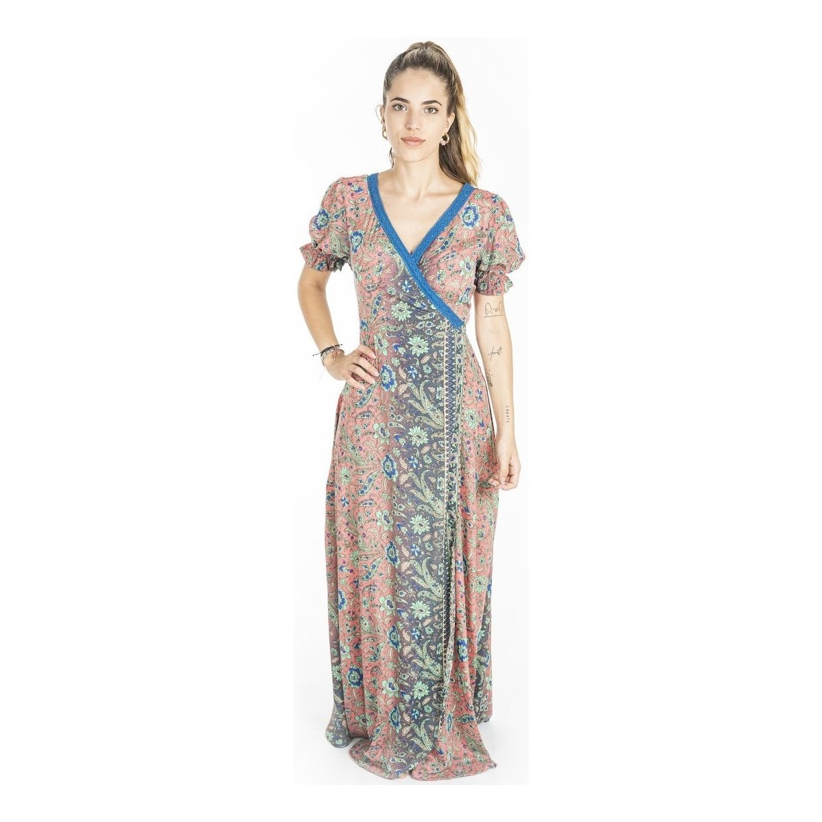 Vêtements Femme Robes longues Isla Bonita By Sigris Longue Robe Midi Rose