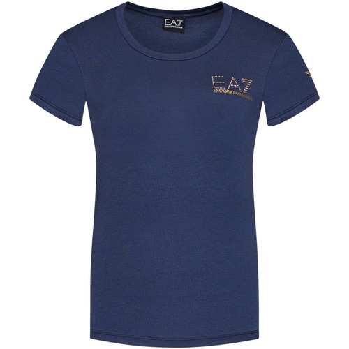 Vêtements Femme emporio armani abstract print cotton t shirt item Ea7 Emporio Armani T-shirt femme Bleu