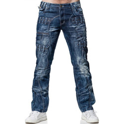 Vêtements Homme LEGGINGS Jeans droit Kosmo Lupo LEGGINGS Jean fashion LEGGINGS Jean K-8002 bleu Bleu