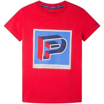 Vêtements Garçon T-shirts manches courtes Pepe JEANS Motorcycle  Rouge