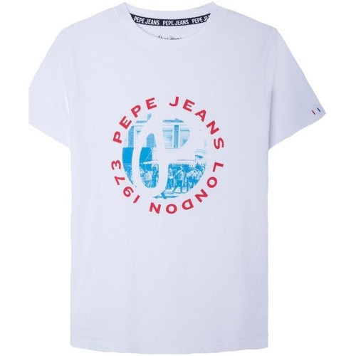 Vêtements Garçon T-shirts manches courtes Pepe JEANS lace  Blanc