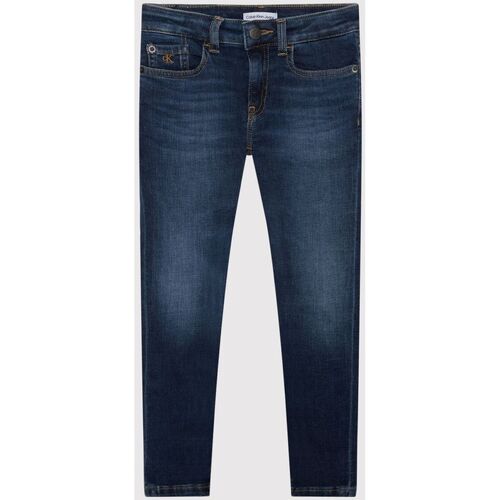 Vêtements Garçon Jeans Tank Calvin Klein Jeans IB0IB01073 SKINNY-ESSENTIAL DARK BLUE Bleu
