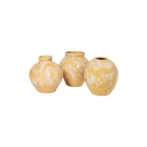 The Linen Yard Vases / caches pots d'intérieur Broste Copenhagen INGRID x3 Jaune