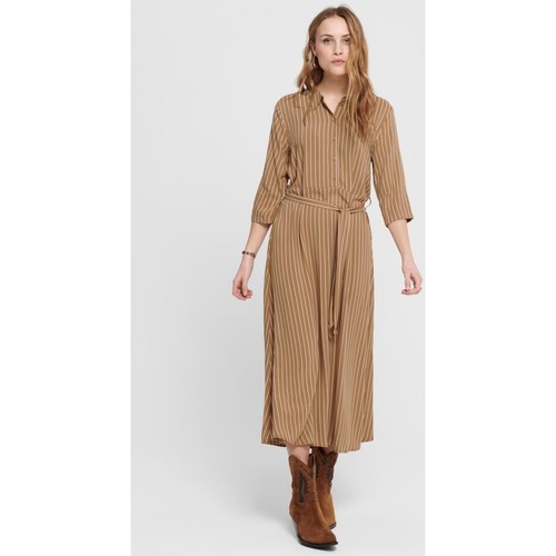 Vêtements Femme Robes Femme | Robe longue imprimé Taille : F Beige XS - IJ25047