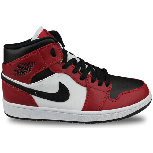 Nike Air Jordan 1 Mid Chicago Black Toe Noir Noir - Chaussures Baskets  basses Homme 233,95 €
