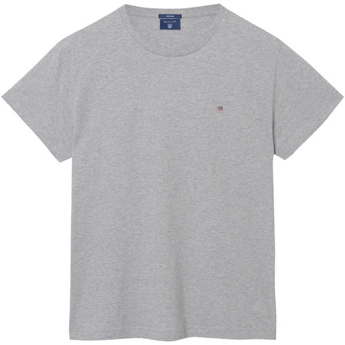 Homme Gant Short-sleeved t-shirts gris clair moucheté - Vêtements T-shirts manches courtes Homme 29 
