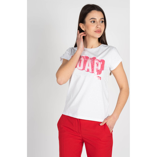 Vêtements Femme T-shirts Deluxe manches courtes Pinko 1V10Q8 Y81C | Annuvolare T-shirt Blanc