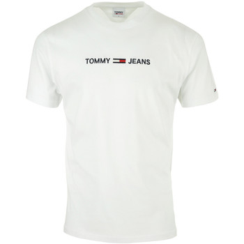 Vêtements Homme T-shirts manches courtes Tommy Hilfiger Straight Logo Tee Blanc