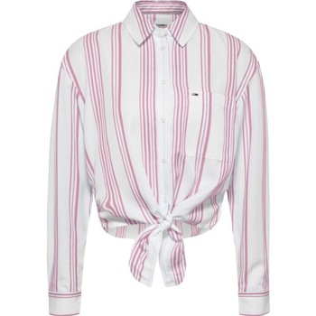 Vêtements Femme Chemises / Chemisiers Tommy Jeans Front tie stripe shirt Rose