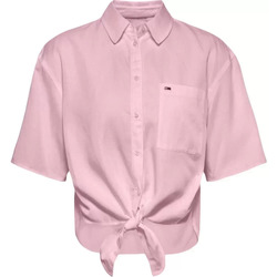Vêtements Femme Chemises / Chemisiers Tommy Jeans Front tie shirt Rose