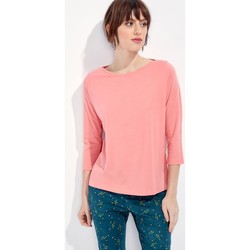 Vêtements Femme T-shirts manches longues Robe Coton Bio Imprimée Miranda T-shirt coton BRUNEI Rose pêche