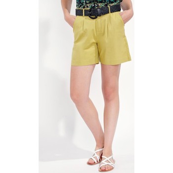 Vêtements Femme Shorts / Bermudas La Fiancee Du Mekong Short coton imprimé LAHAD Vert