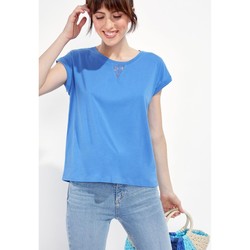 Vêtements Femme T-shirts manches courtes Robe Coton Bio Imprimée Miranda T-shirt coton CEBU Bleu cascade