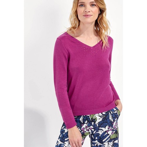 Vêtements Femme Pulls The home deco fakong Pull col V maille BARITO Violet
