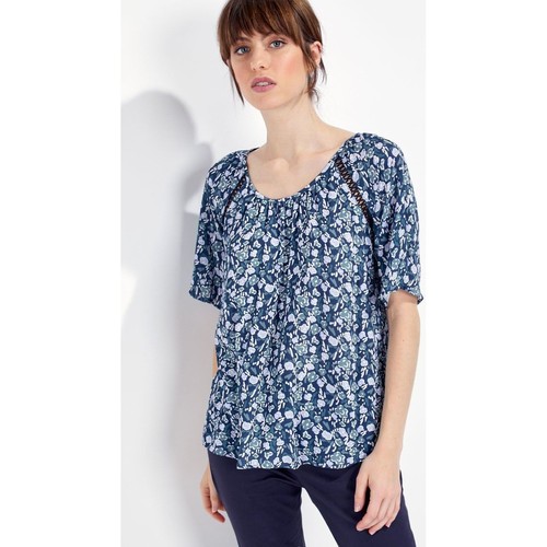 Vêtements Femme T-shirts manches courtes Housses de couetteskong Top fluide imprimée MALALA Bleu