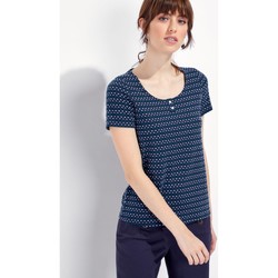 Vêtements Femme T-shirts manches courtes Robe Coton Bio Imprimée Miranda T-shirt TEMAK Bleu marine