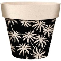 Maison & Déco Vases / caches pots d'intérieur Cadoons Cache Pot en Bambou Palmiers 15.5 cm Noir