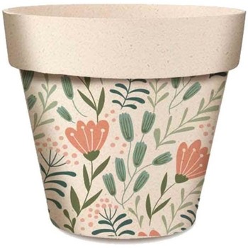 Maison & Déco Vases / caches pots d'intérieur Cadoons Cache Pot FLEURS ROSES en Bambou Beige