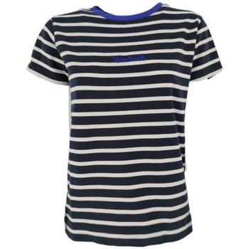 Vêtements Femme T-shirts manches courtes Woolrich T-shirt Striped Jersey Femme Melton Blue Stripe Bleu