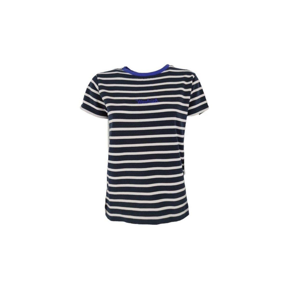 Vêtements Femme T-shirts manches courtes Woolrich T-shirt Striped Jersey Femme Melton Blue Stripe Bleu