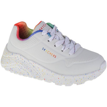 Chaussures Fille Baskets basses Skechers Uno Lite Rainbow Speckle Blanc