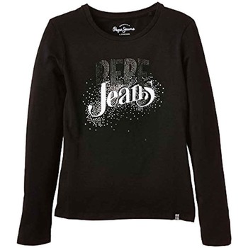 Vêtements Fille T-shirts manches courtes Pepe Masculino jeans  Noir