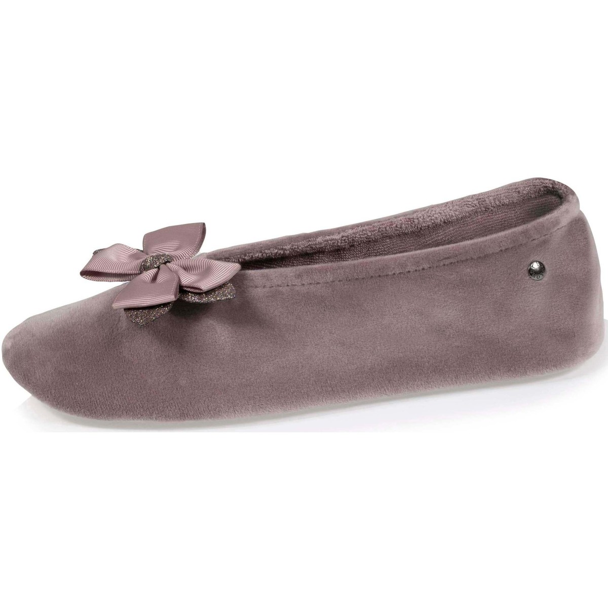 Chaussures Femme Chaussons Isotoner Chaussons Ballerines nœud gros-grain Marron