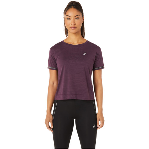 Vêtements Femme T-shirts manches courtes Asics Denim Race Crop Top Violet