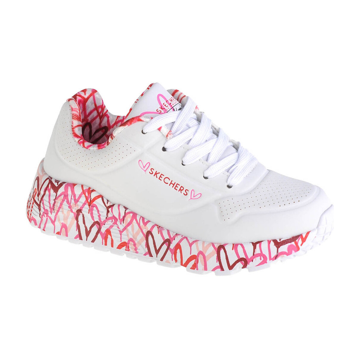 Chaussures Fille Baskets basses Skechers Uno Lite Blanc