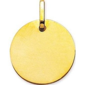 Montres & Bijoux Fille Bijoux Princesa Médaille or à graver personnalisable 9 Carats 18 mm Doré