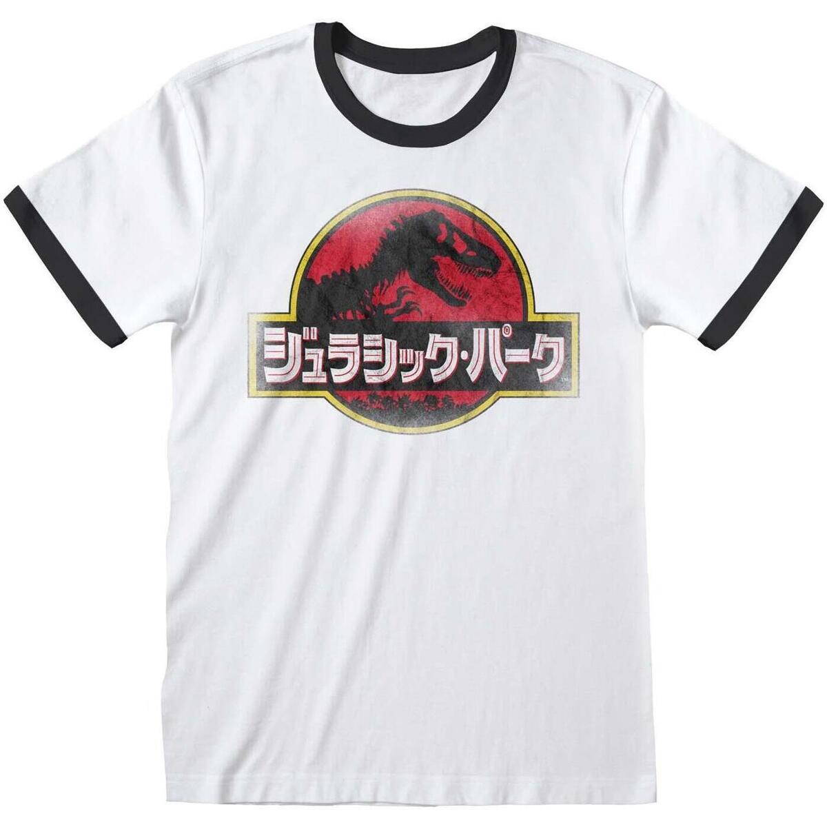 Vêtements T-shirts manches longues Jurassic Park Ringer Blanc