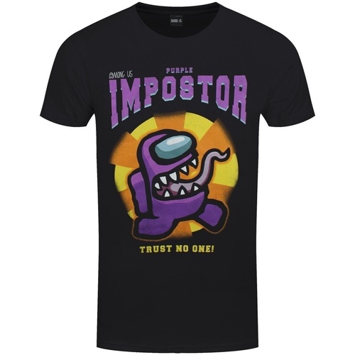 Vêtements T-shirts manches longues Among Us Purple Impostor Noir