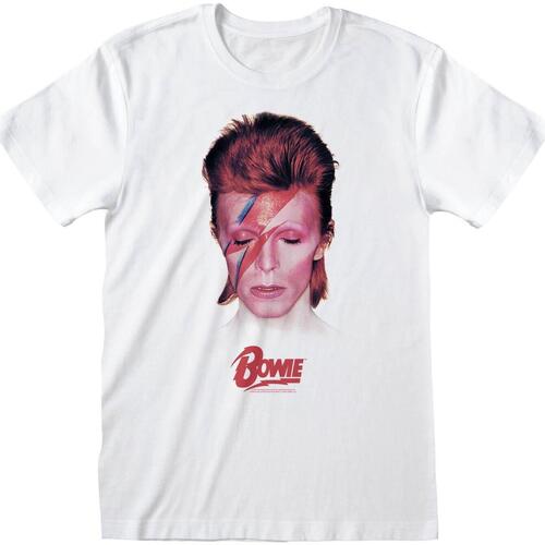 Vêtements T-shirts manches longues David Bowie Aladdin Sane Blanc