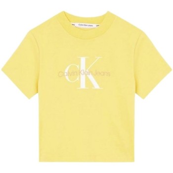 Vêtements Femme T-shirts & Polos Calvin Klein Jeans T Shirt Femme  Ref 55692 Jaune Jaune