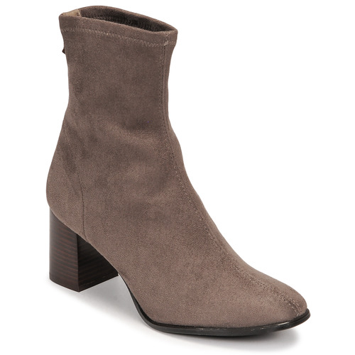 Chaussures Femme Bottines JB Martin VISION TOILE SUEDE STRETCH TAUPE