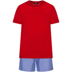 Vêtements Homme Pyjamas / Chemises de nuit Diesel Ensemble pyjama court coton Rouge et bleu ciel