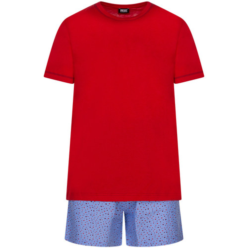 Vêtements Diesel Ensemble pyjama court coton Rouge et bleu ciel - Vêtements Pyjamas / Chemises de nuit Homme 69 