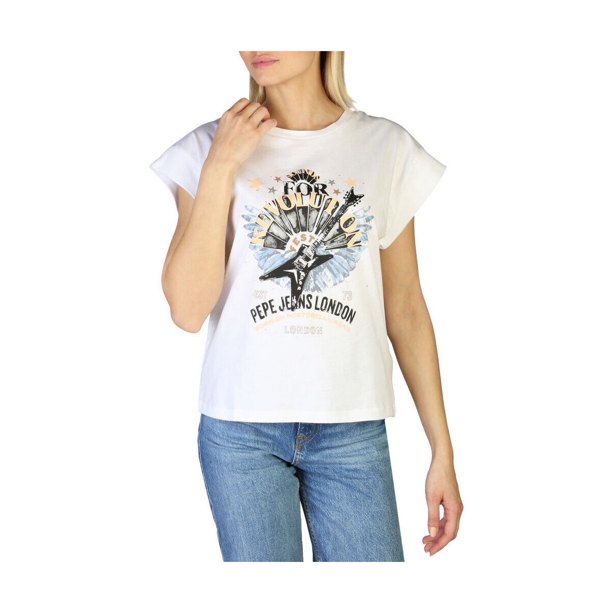Vêtements Femme T-shirts manches courtes Pepe jeans - caroline_pl505158 Blanc