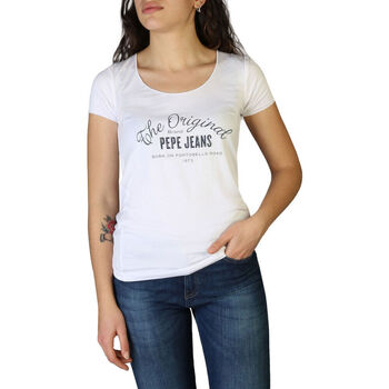 Vêtements Femme T-shirts manches courtes Pepe jeans - cameron_pl505146 Blanc